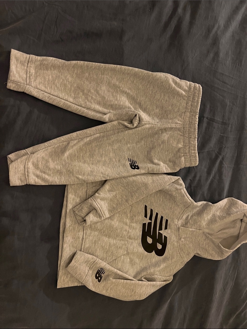 New Balance Toddler Heather Gray Logo Hoodie & Joggers Set